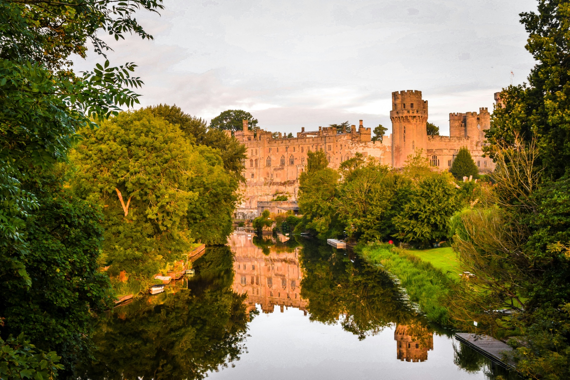 Warwick Castle reflected in the River Avon